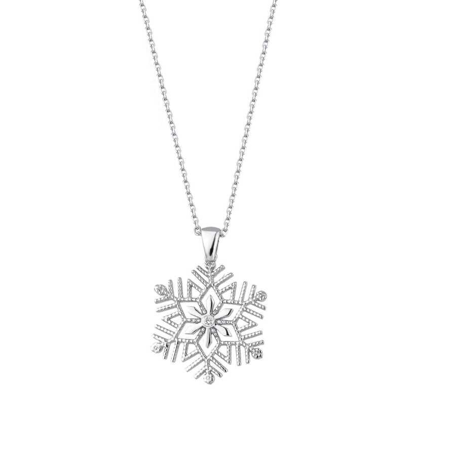 Pırlantalı Gümüş Kar Tanesi Kolye - Baroni Diamond
