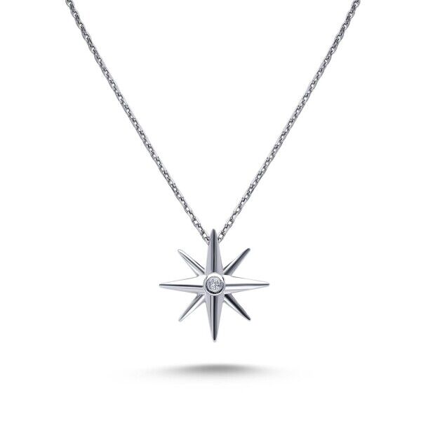 Pırlantalı Gümüş Kuzey Yıldızı Kolye - Baroni Diamond