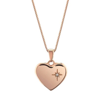 Pırlantalı Gümüş Rose Kalp Kolye - Baroni Diamond (1)