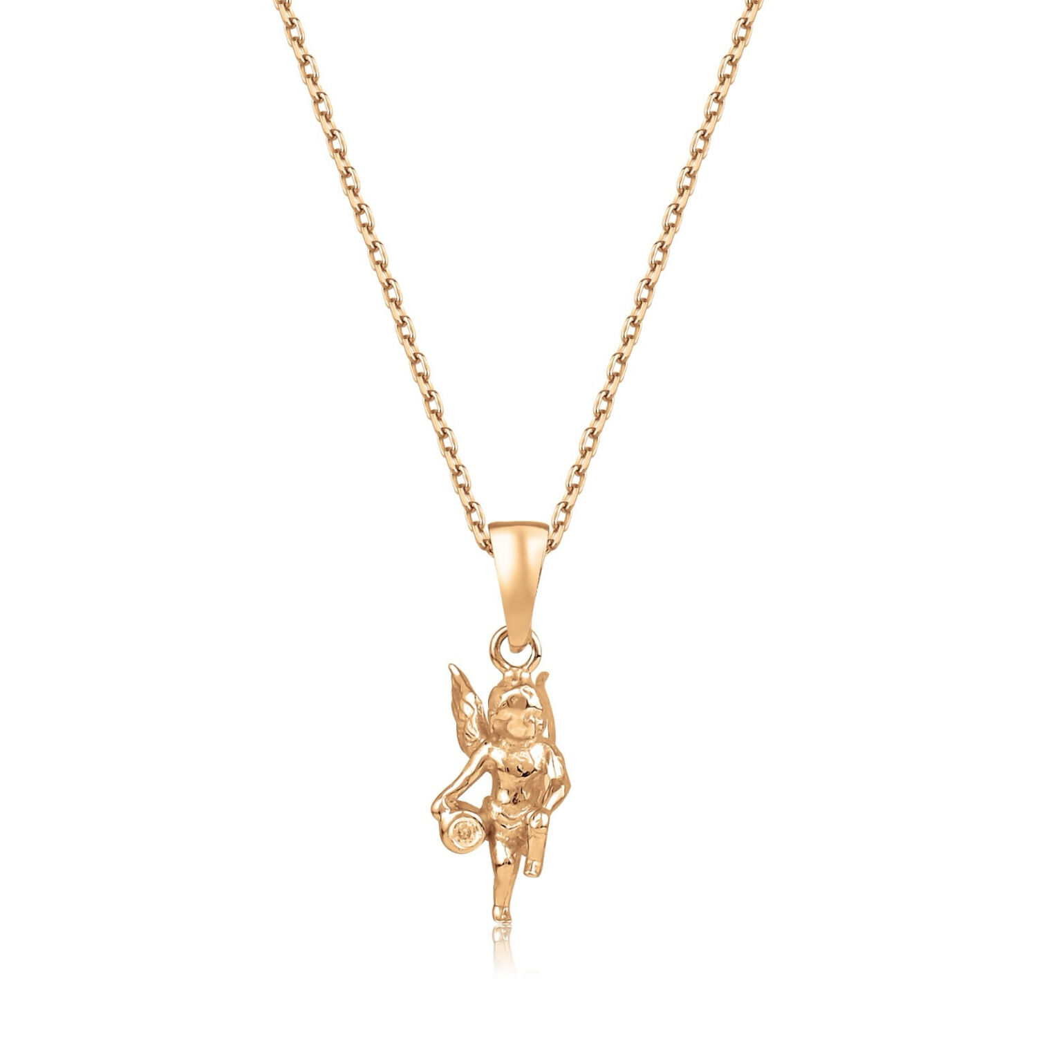 Pırlantalı Rose Gümüş Melek Kolye - Baroni Diamond